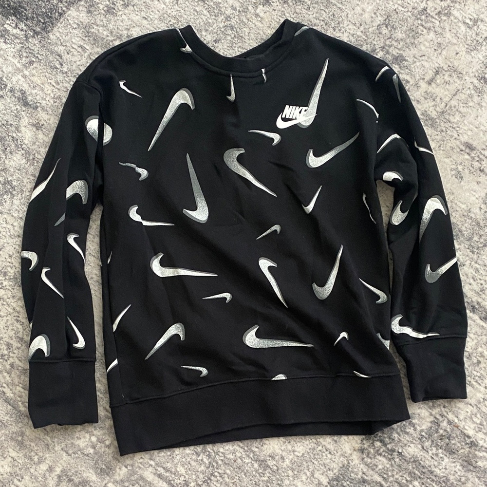 Nike Black and Gray Crewneck Sweater